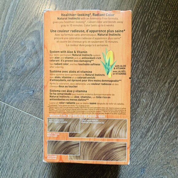 Clairol Natural Instincts Medium Cool Blonde 6 Hair dye Color NEW KIT - Picture 3 of 6